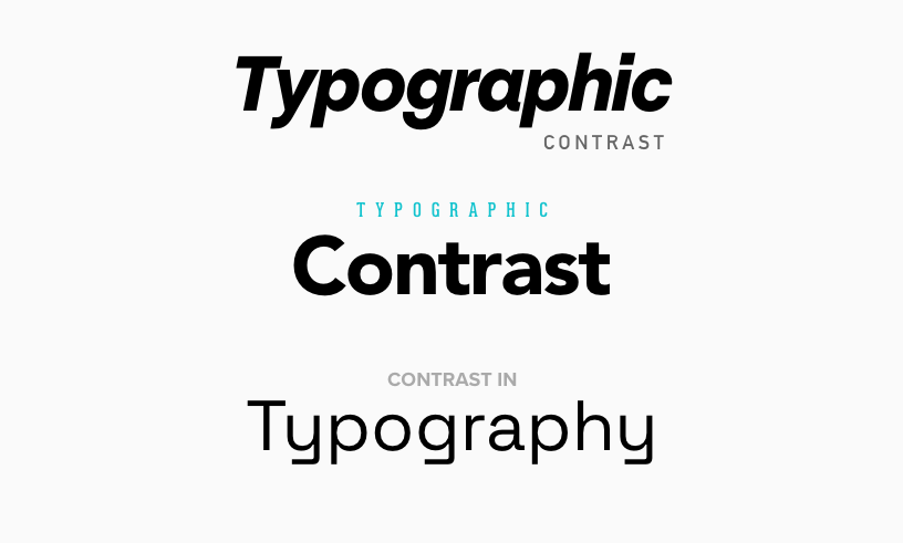 What is contrast in typography